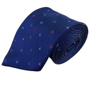 Christian  Mens Navy Blue Polyester & Silk Necktie Patterned Classic